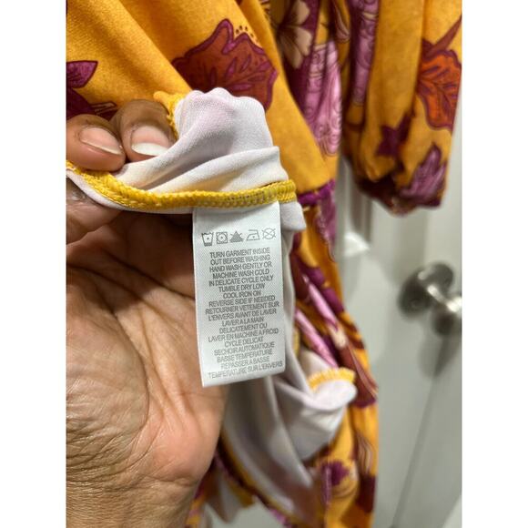 NWT Hale Bob Taisha Jersey Bohemian V-Neck Mini Dress Sz L - Picture 5 of 8